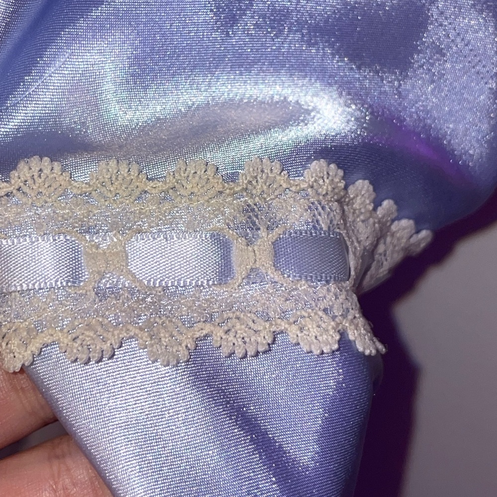 GEORGE BABY BLUE Y2K SILK SLIP DRESS - Picture 6 of 6